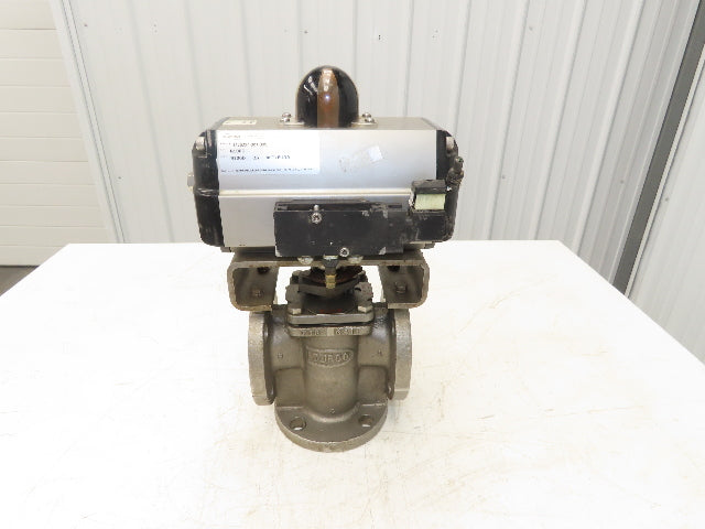 Flowserve B100D Pneumatic Actuator w/Positioner 3 way 2" Idurco Plug Valve