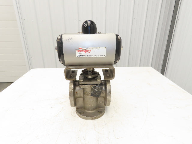 Flowserve B100D Pneumatic Actuator w/Positioner 3 way 2" Idurco Plug Valve