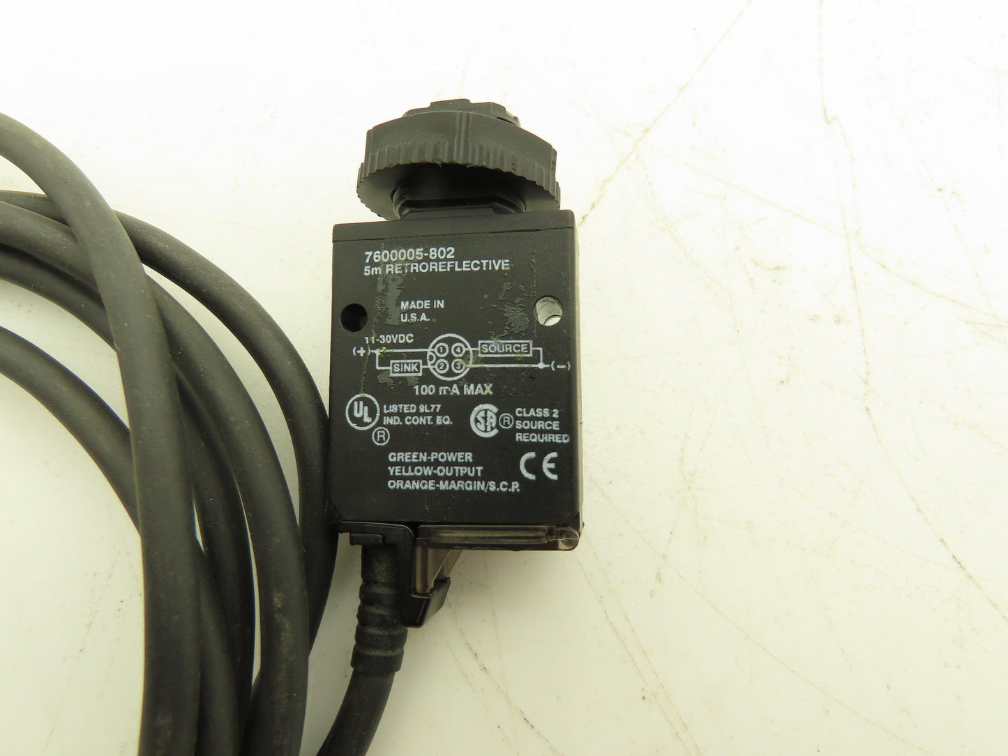 Allen Bradley 7600005-802 Retroreflective Photoeye Sensor 5M With 6' Cord