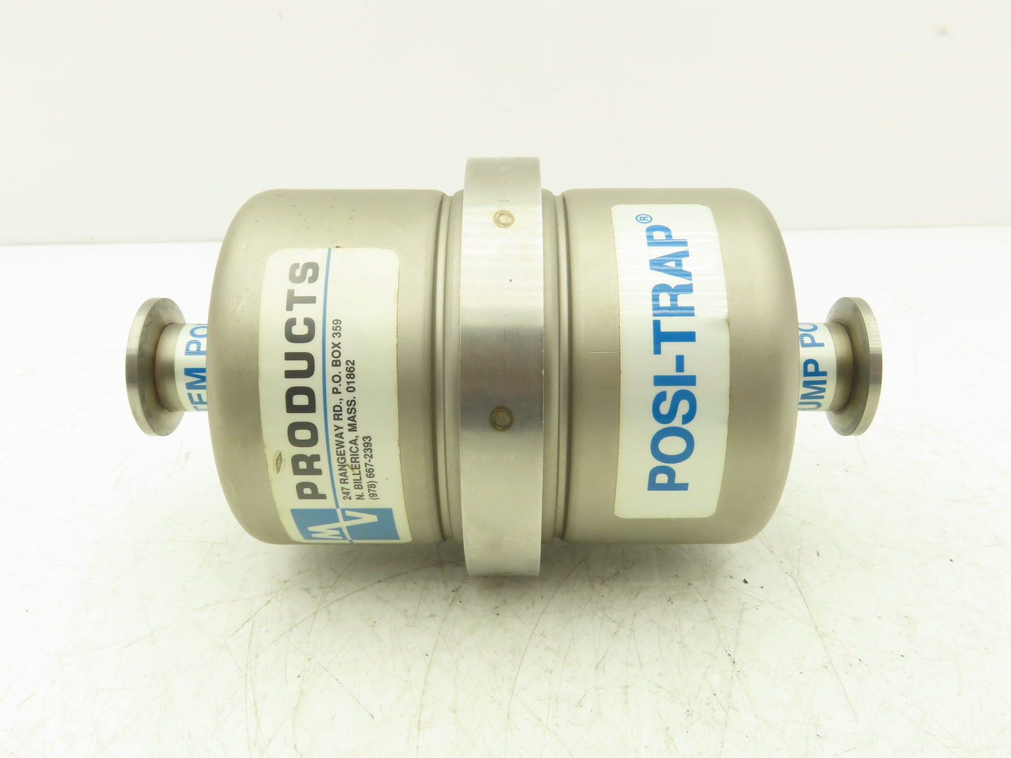 Mass-Vac Products 4" Posi-Trap Inline Vacuum Filter KF25 1"Flange Straight-Thru
