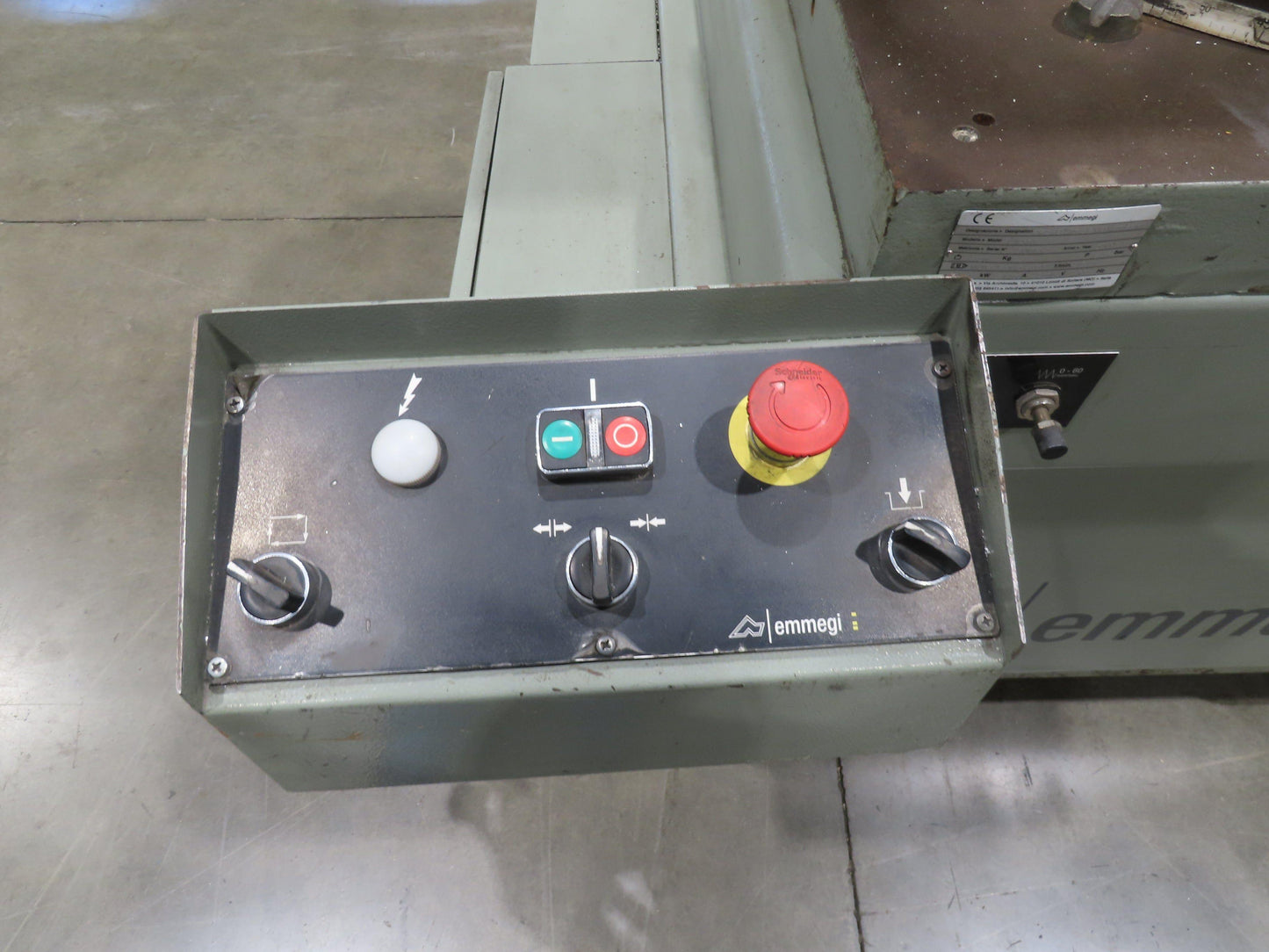 Emmegi SCA550 Single Head Upcut Saw 21.5" Blade 20° Cut Microbo Linear Stop