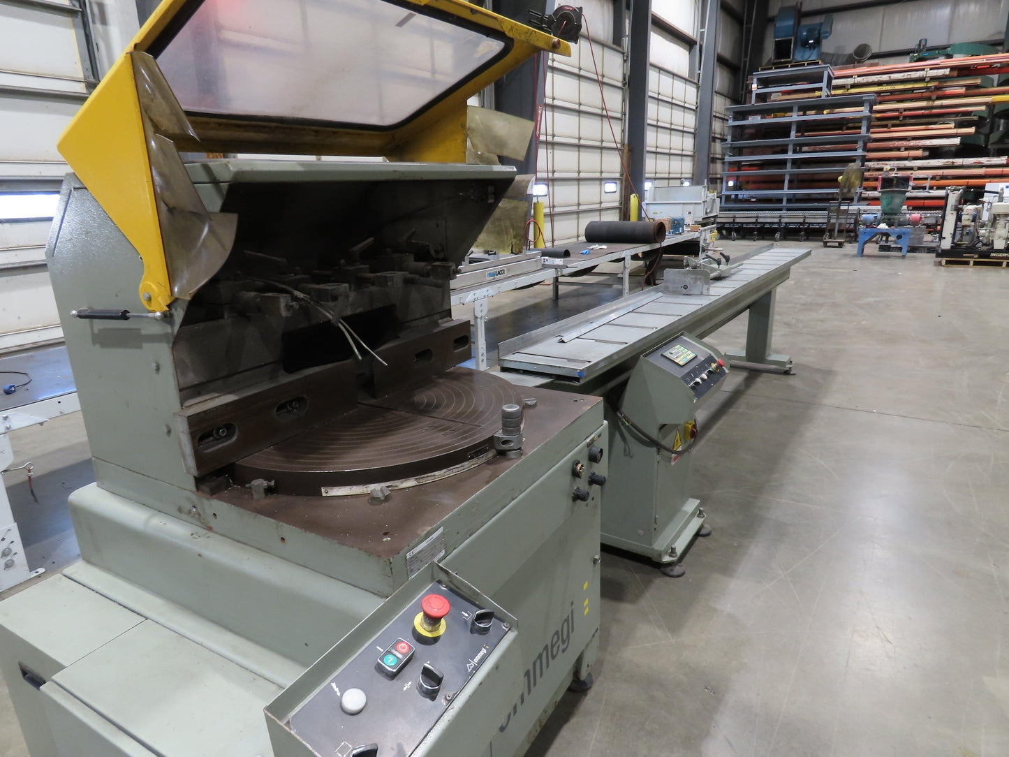 Emmegi SCA550 Single Head Upcut Saw 21.5" Blade 20° Cut Microbo Linear Stop