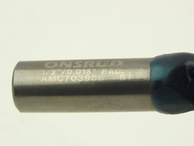 Onsrud AMC703956 Corner Radius Carbide Endmill 1/2" CR 0.015" 3-Flute