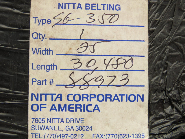 Nitta SG-350 Flat Conveyor Antistatic Belt 25mm x 100' Green Black Fabric