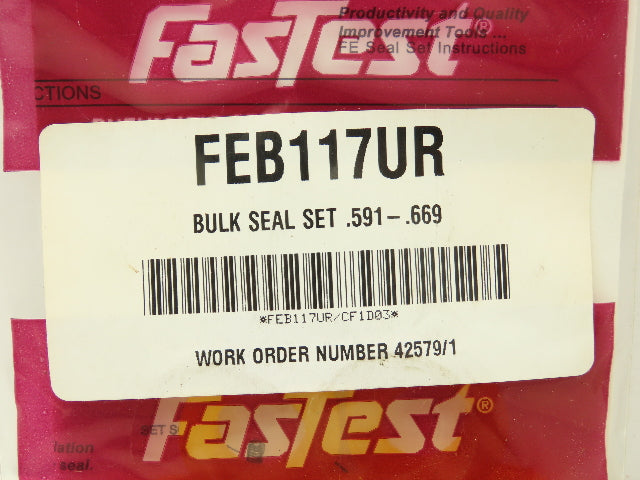 FasTest FEB117UR Bulk Urethane Seal Kit .591-.669 Lot of 3 Sets