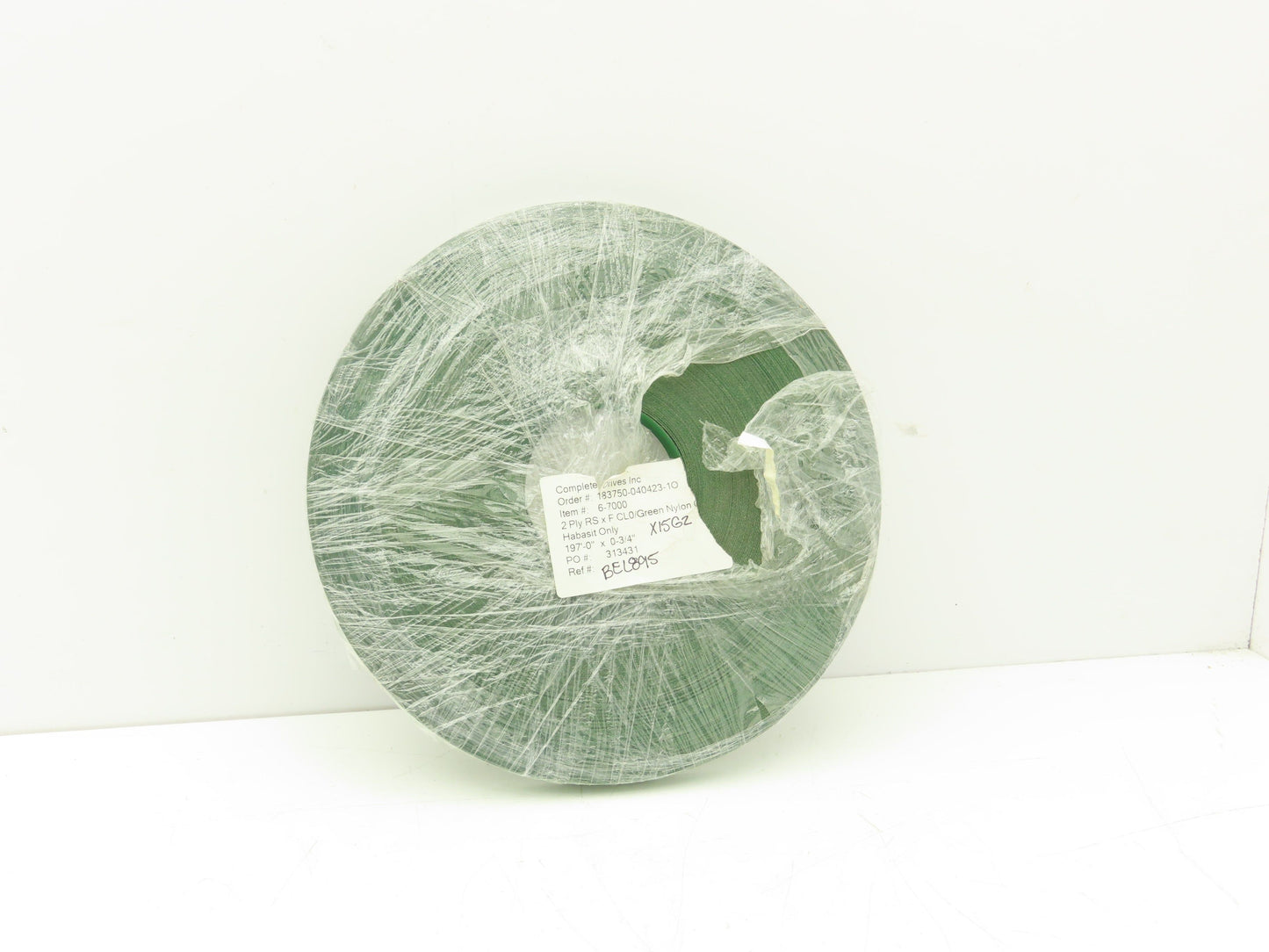 Mulhern 6-7000 Flat Conveyor Belt 19mm x 197' Green Nylon Fabric Machine Tape