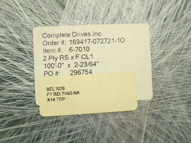 Mulhern 6-7010 Flat Conveyor Belt 60mm x 100' Green Nylon Fabric Machine Tape