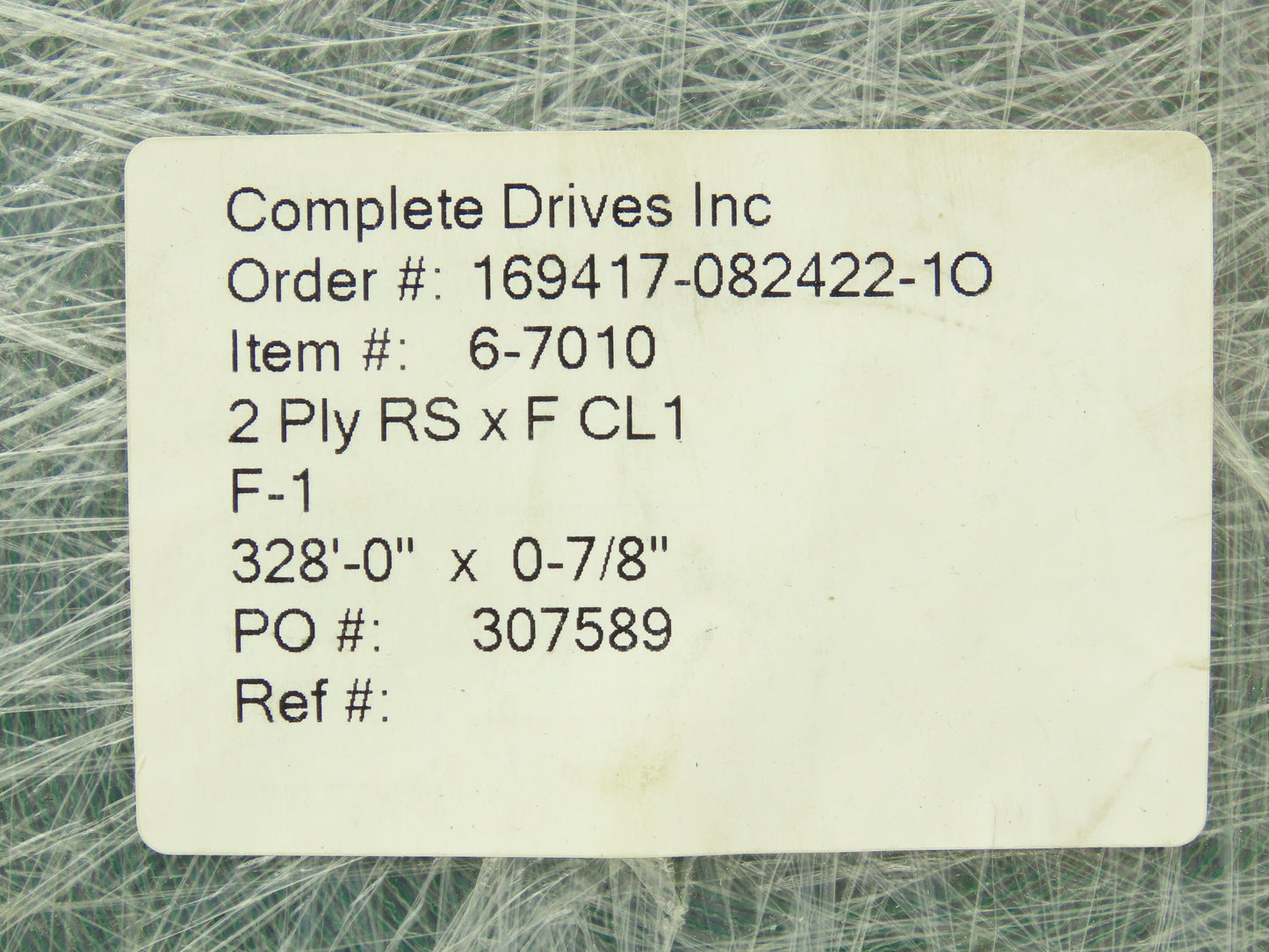 Mulhern 6-7010 Flat Conveyor Belt 22mm x 328' Green Nylon Fabric Machine Tape