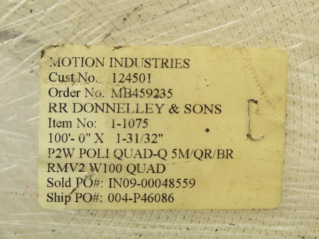 Mulhern MB459235 Flat Conveyor Belt 1-31/32" x 100' White Machine Tape