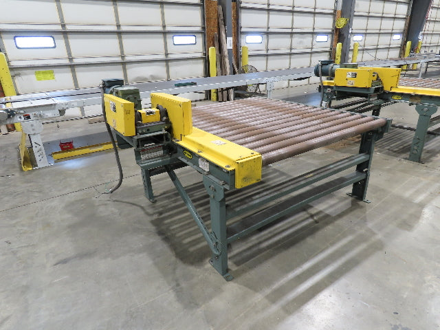 Hytrol Pallet Conveyor 2.5" Roller 51"BF x 5'L 460V Chain Drive 36fpm 30-36"H