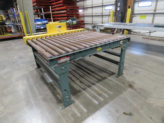 Hytrol Pallet Conveyor 2.5" Roller 51"BF x 5'L 460V Chain Drive 36fpm 30-36"H