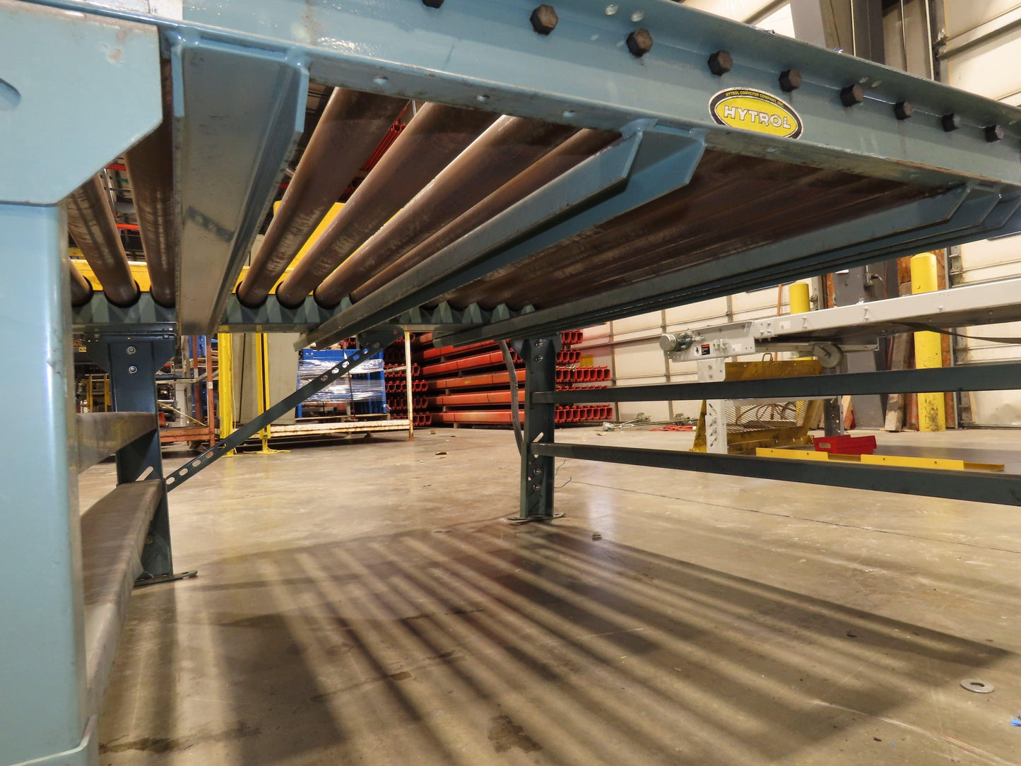 Hytrol Pallet Conveyor 2.5" Roller 51"BF x 5'L 460V Chain Drive 36fpm 30-36"H