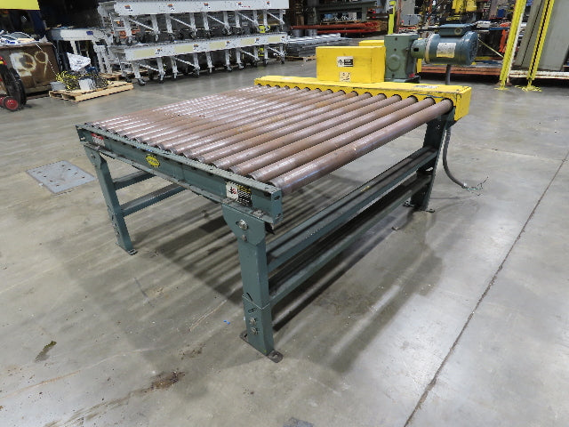 Hytrol Pallet Conveyor 2.5" Roller 51"BF x 5'L 460V Chain Drive 36fpm 30-36"H