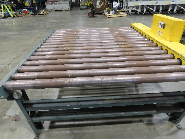 Hytrol Pallet Conveyor 2.5" Roller 51"BF x 5'L 460V Chain Drive 36fpm 30-36"H