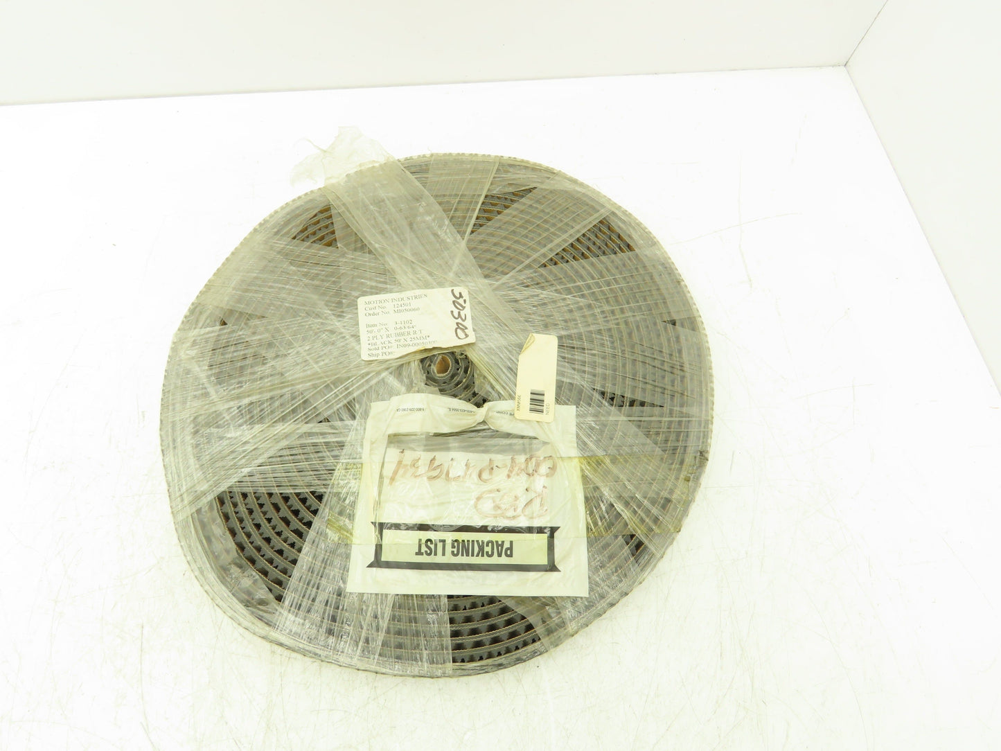 Mulhern 3-1102 Flat Conveyor Belt 63/64" x 50' Black Machine Tape