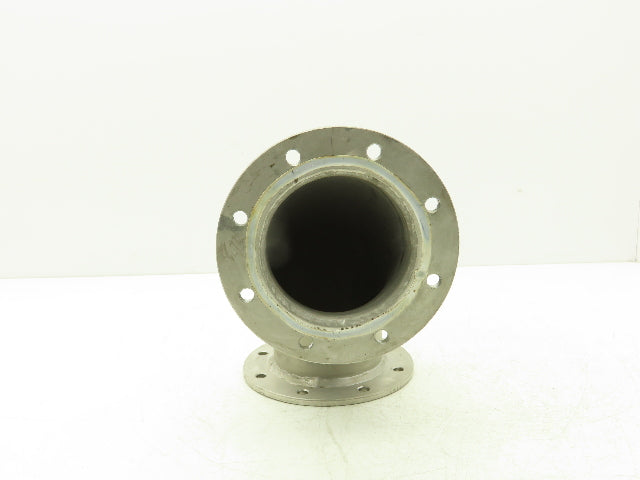 90° Elbow Pipe Fitting 4" Flanged Aluminum 8-Bolt