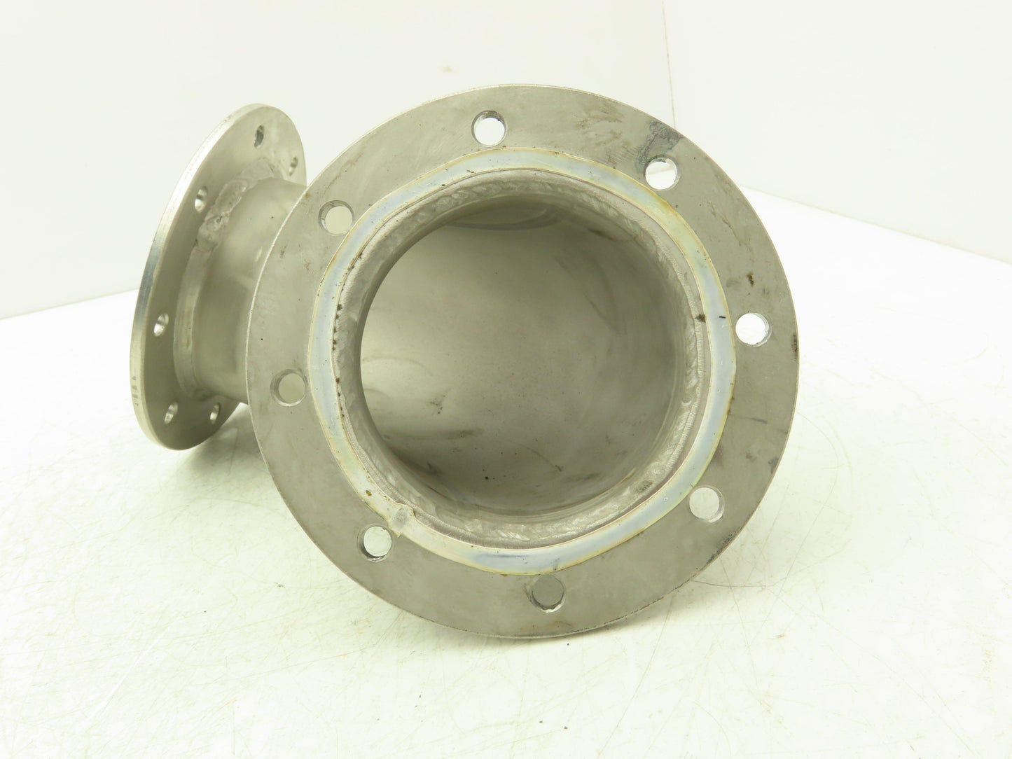 90° Elbow Pipe Fitting 4" Flanged Aluminum 8-Bolt