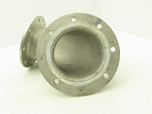 90° Elbow Pipe Fitting 4" Flanged Aluminum 8-Bolt