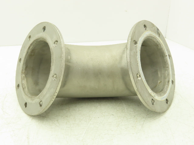 90° Elbow Pipe Fitting 4" Flanged Aluminum 8-Bolt