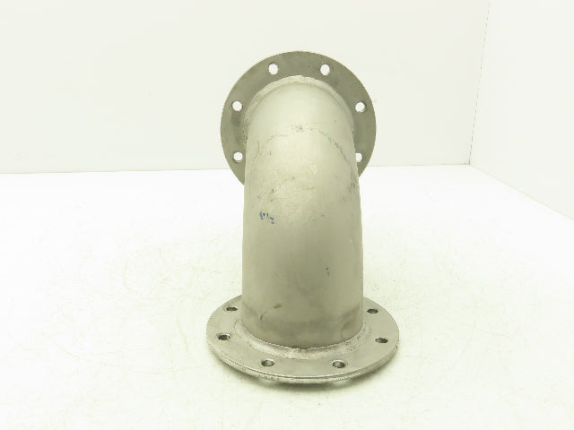 90° Elbow Pipe Fitting 4" Flanged Aluminum 8-Bolt