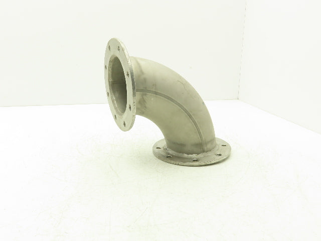 90° Elbow Pipe Fitting 4" Flanged Aluminum 8-Bolt
