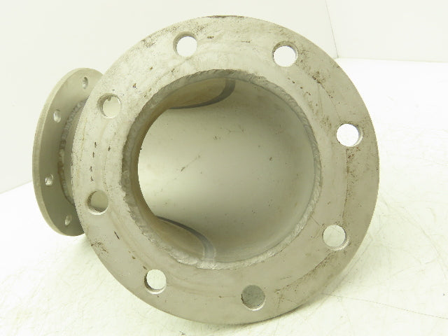 90° Elbow Pipe Fitting 4" Flanged Aluminum 8-Bolt