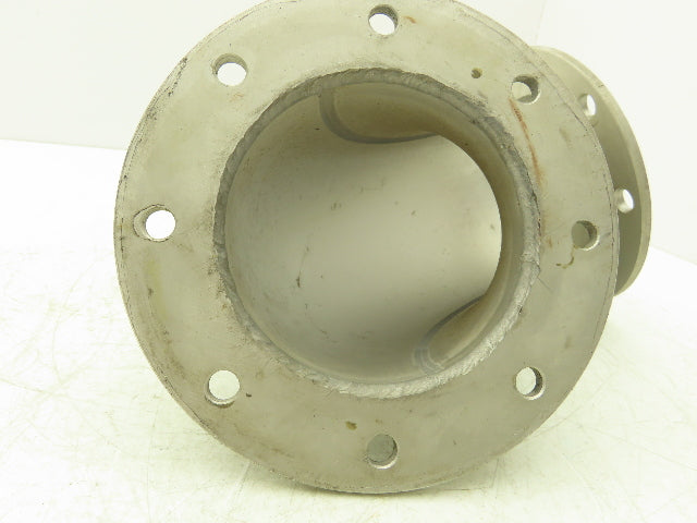 90° Elbow Pipe Fitting 4" Flanged Aluminum 8-Bolt