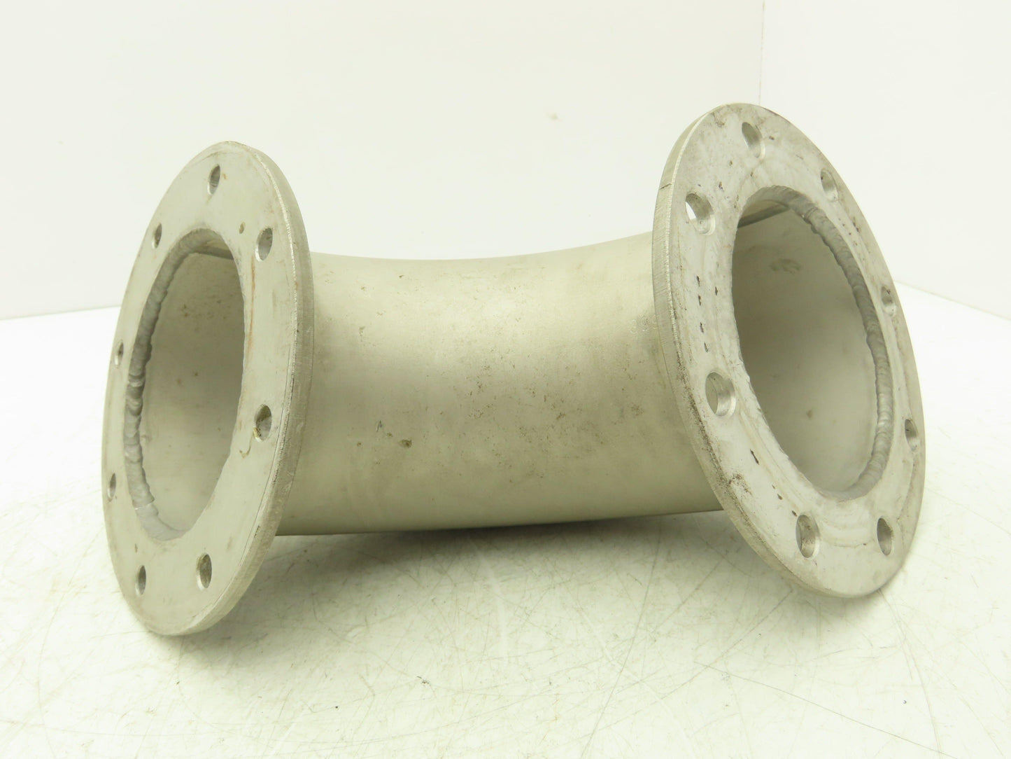 90° Elbow Pipe Fitting 4" Flanged Aluminum 8-Bolt