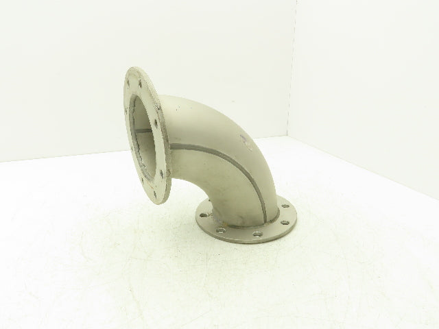 90° Elbow Pipe Fitting 4" Flanged Aluminum 8-Bolt