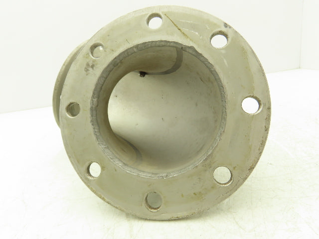 90° Elbow Pipe Fitting 4" Flanged Aluminum 8-Bolt w/Side Port