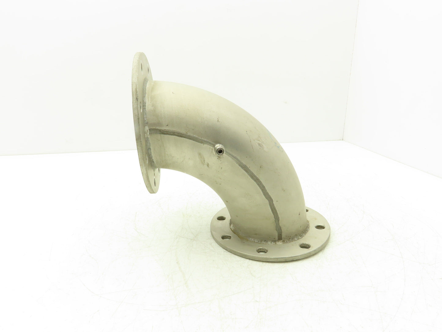 90° Elbow Pipe Fitting 4" Flanged Aluminum 8-Bolt w/Side Port