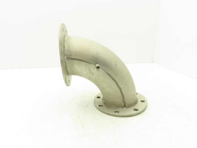 90° Elbow Pipe Fitting 4" Flanged Aluminum 8-Bolt w/Side Port