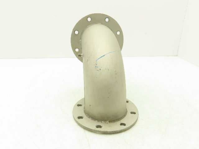 90° Elbow Pipe Fitting 4" Flanged Aluminum 8-Bolt w/Side Port
