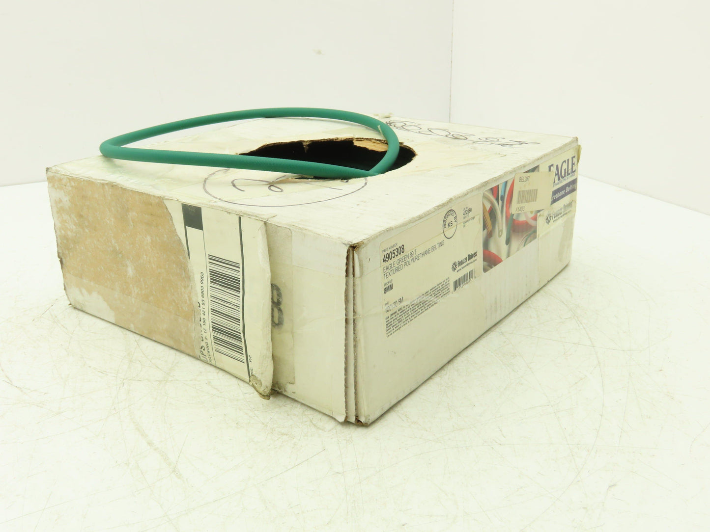 Fenner Drives 4905308 Eagle Green 89T Polyurethane Round Belting 8mm Dia 100'