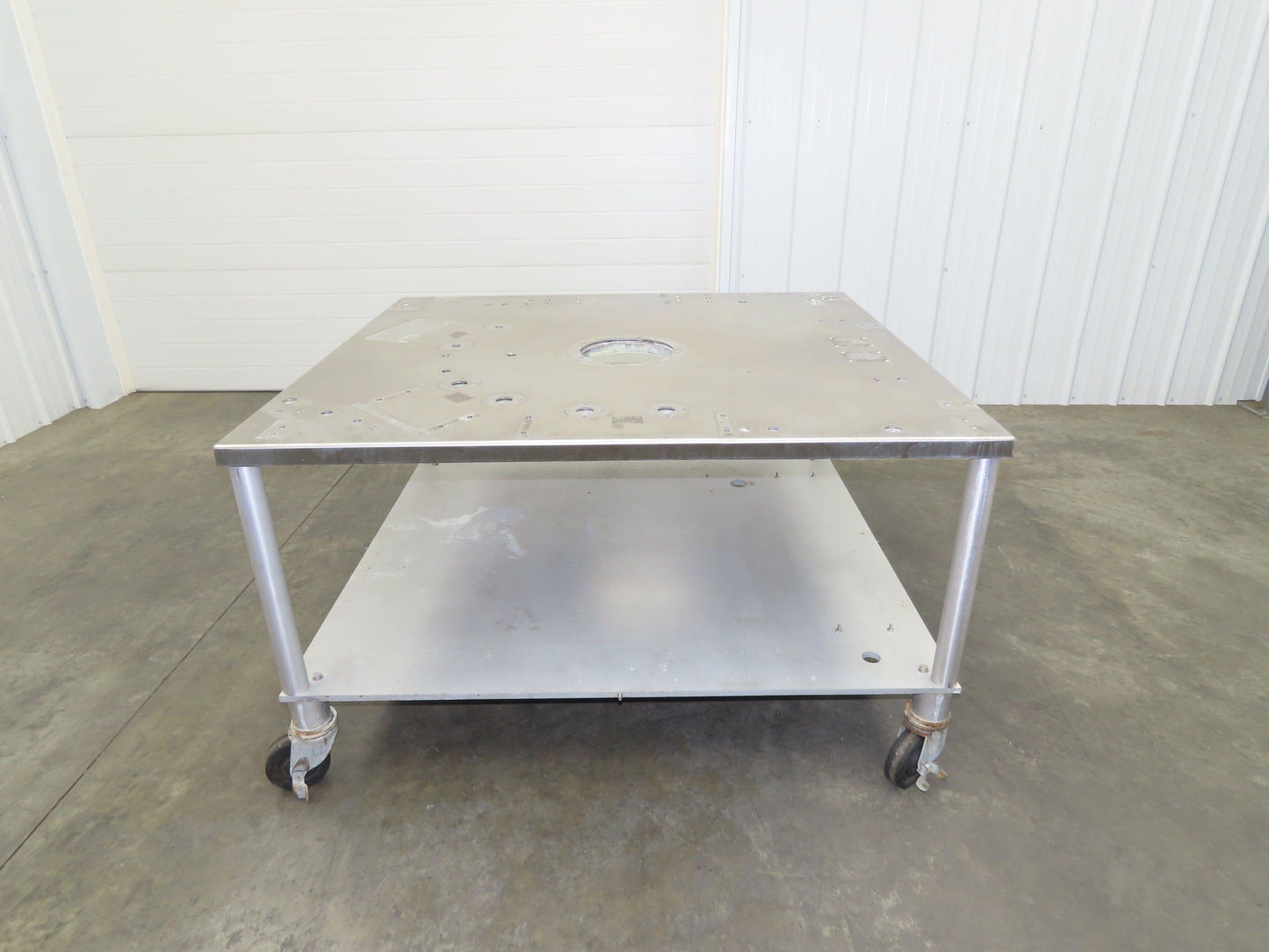 1" Aluminum Machine Base 54" x 48" x 31" Stainless Top Work Bench Table Casters