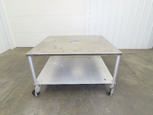 1" Aluminum Machine Base 54" x 48" x 31" Stainless Top Work Bench Table Casters