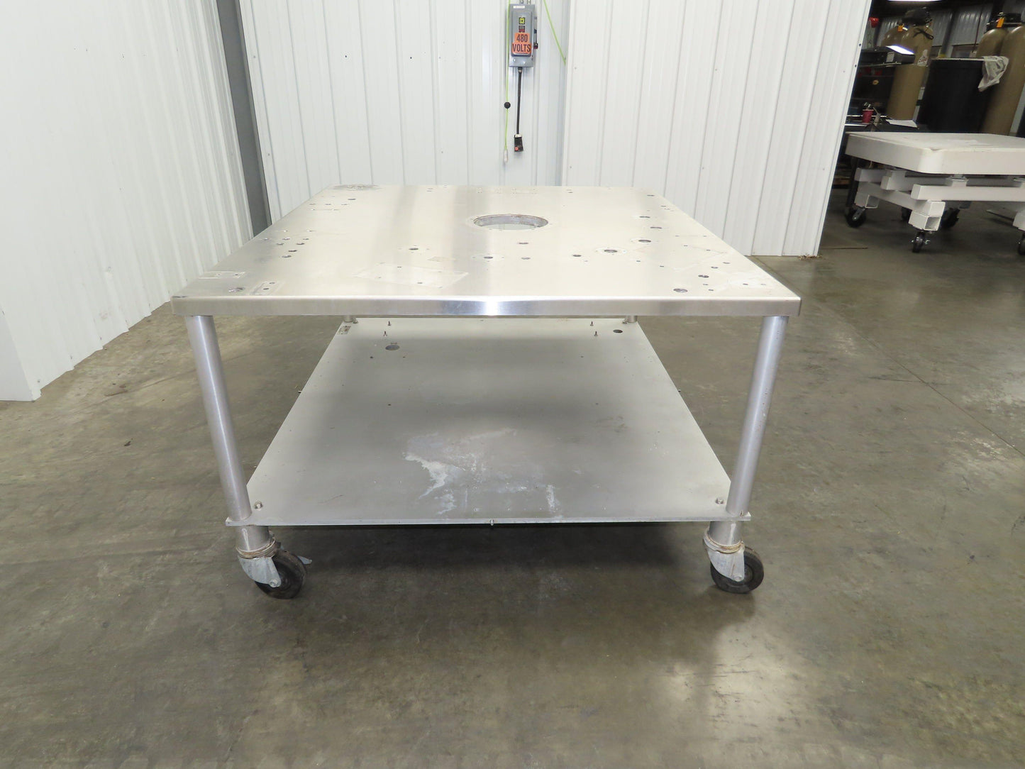 1" Aluminum Machine Base 54" x 48" x 31" Stainless Top Work Bench Table Casters