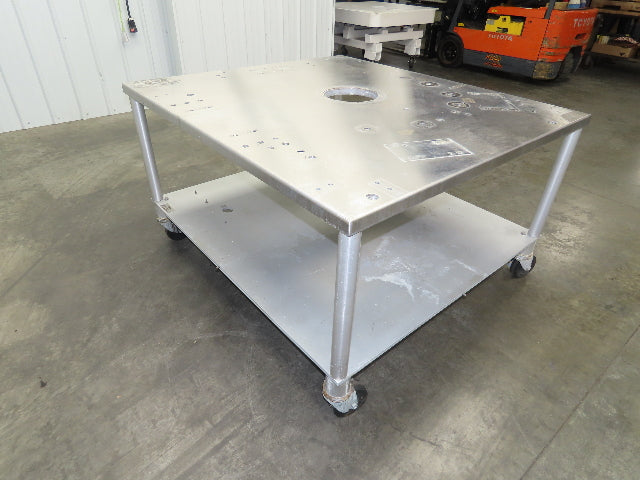 1" Aluminum Machine Base 54" x 48" x 31" Stainless Top Work Bench Table Casters