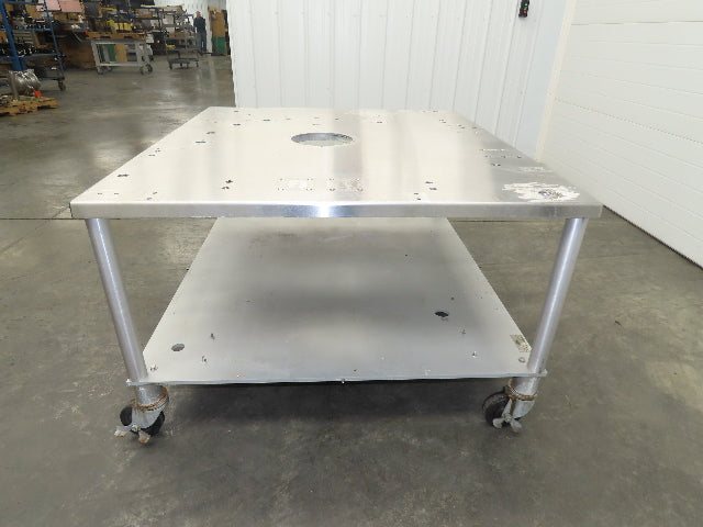 1" Aluminum Machine Base 54" x 48" x 31" Stainless Top Work Bench Table Casters