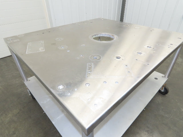 1" Aluminum Machine Base 54" x 48" x 31" Stainless Top Work Bench Table Casters