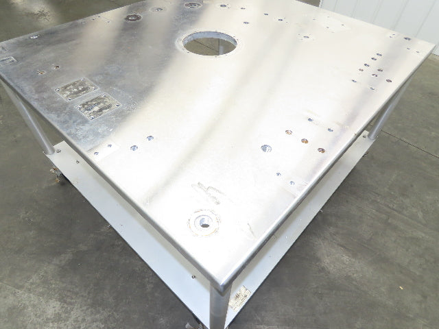 1" Aluminum Machine Base 54" x 48" x 31" Stainless Top Work Bench Table Casters