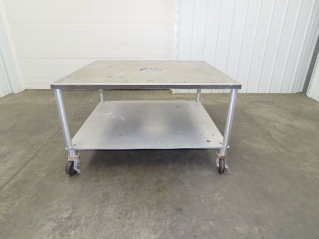 1" Aluminum Machine Base 54" x 48" x 31" Stainless Top Work Bench Table Casters