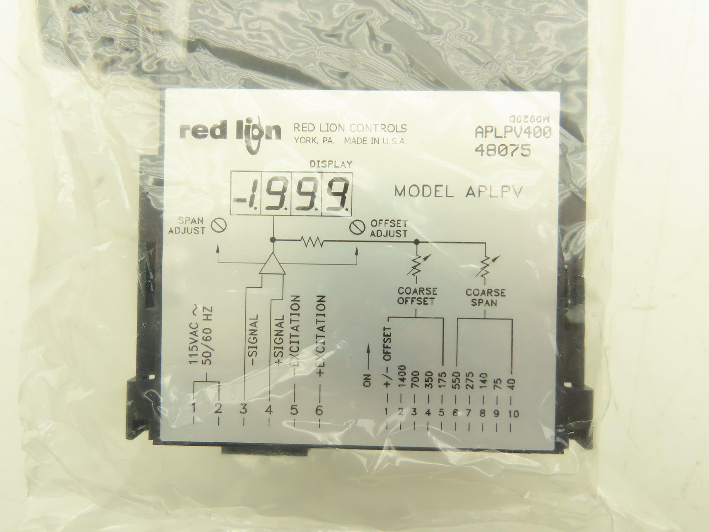 Red Lion APLPV400 Apollo Process Voltmeter 3 1/2 Digit LED Display Module