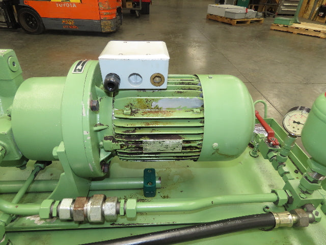 Rexroth 2-Pump Hydraulic Power Unit 55 Gallon Tank 9 GPM 3500 PSI 4Hp 460V 3PH