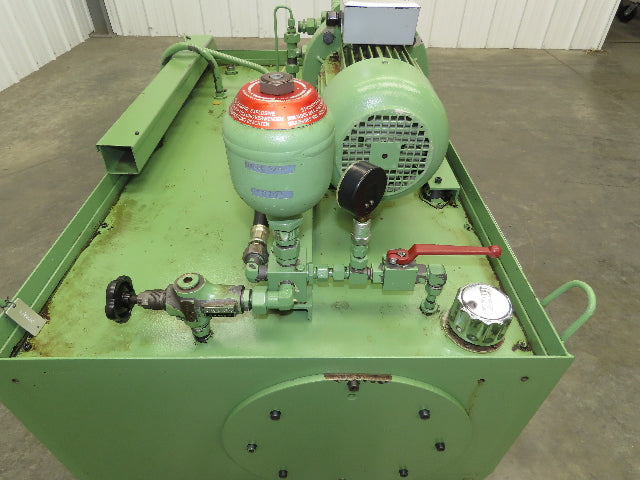 Rexroth 2-Pump Hydraulic Power Unit 55 Gallon Tank 9 GPM 3500 PSI 4Hp 460V 3PH