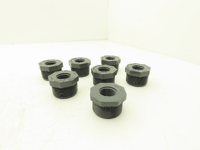 Lasco D2464 Pipe Fitting Adapter 3/4" NPT 1-1/2" NPT Schedule 80 PVCI Lot of 7