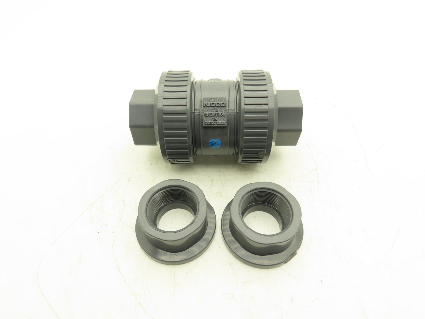 NIBCO U45BC V Check Valve 1 1/4" Chemtrol Body 1 1/2" End Fittings Glue And NPT
