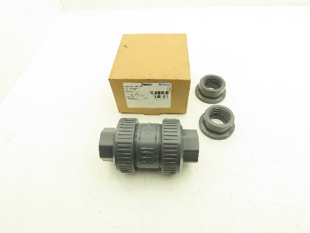 NIBCO U45BC V Check Valve 1 1/4" Chemtrol Body 1 1/2" End Fittings Glue And NPT