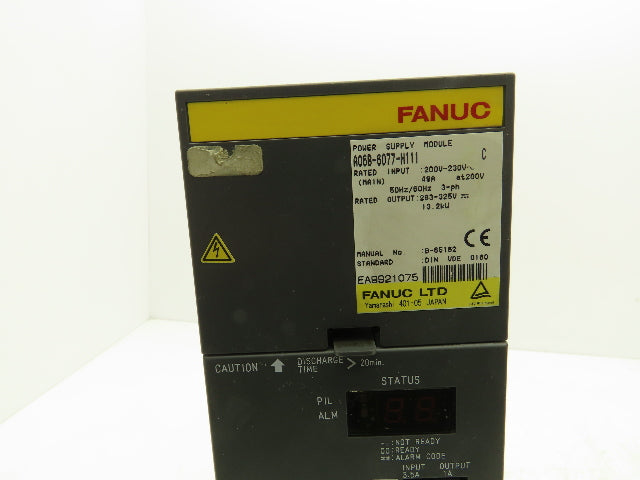 Fanuc A06B-6077-H111 Power Supply Module 200-230V 49A In 283-325V 13.2kW Out