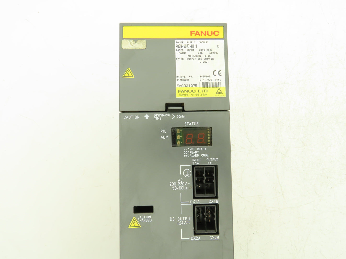 Fanuc A06B-6077-H111 Power Supply Module 200-230V 49A In 283-325V 13.2kW Out